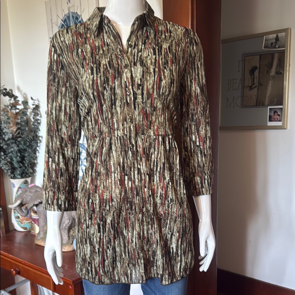 Nwt Northern Reflections Size Small Multicolor Long Sleeve Tunic Top
